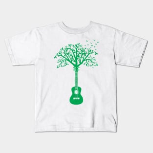 Ukulele Tree Green Kids T-Shirt